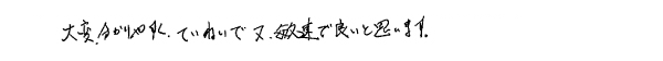 大変わかりやすく、ていねいで、又、敏速で良いと思います。