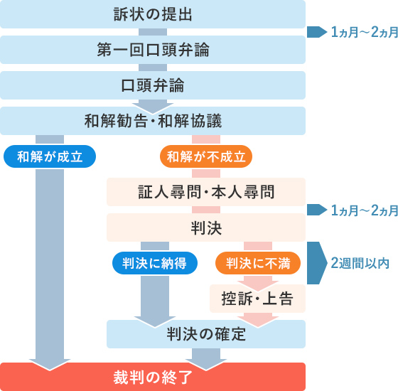 裁判(訴訟)の流れの図